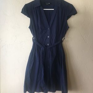 Navy blue button down dress